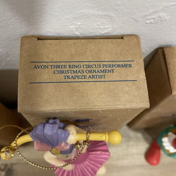 Vintage Avon Three Ring Circus Performers Christmas Ornaments 3” Tall - Picture 7 of 9